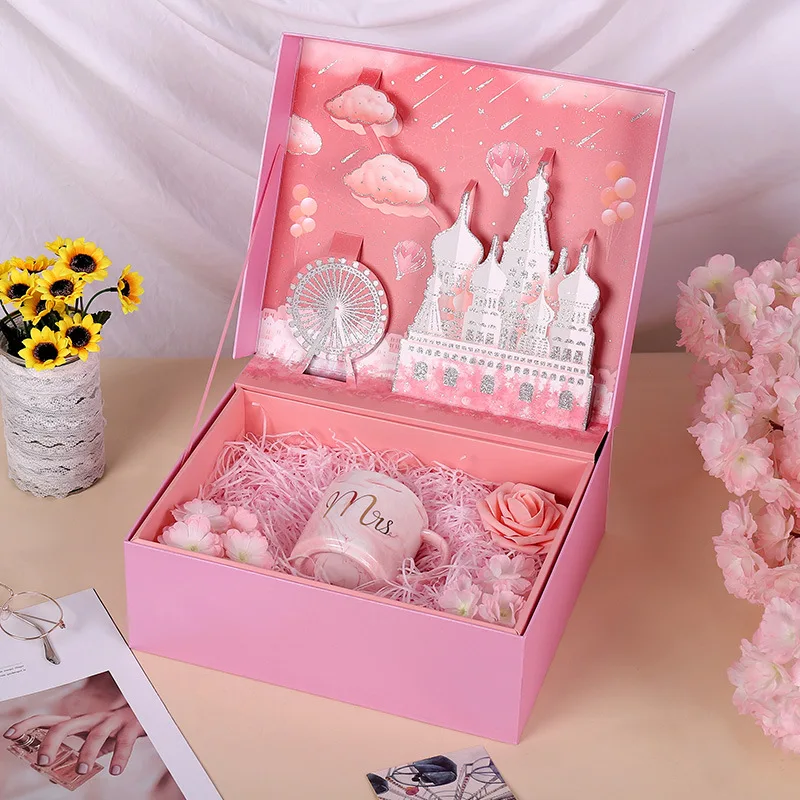 

Flip Design Gift Boxes & Bags for Birthday and Valentine's Day Gifts - Accompanying Large Stationery Set, Gift Box Packaging