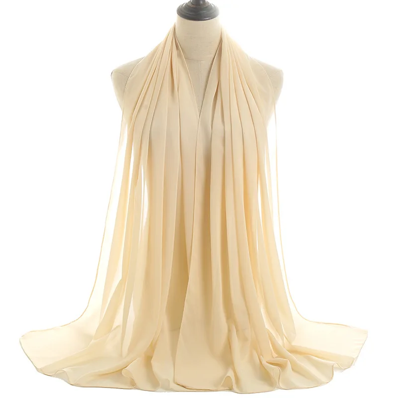 

Long Chiffon Shawls Wraps Women Hijabs Scarf Solid Color Kerchief Neck Scarves 75*180CM Fashion Muslim Hijab Scarfs For Ladies
