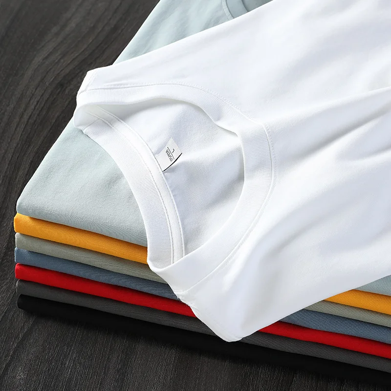 Ice Silk Short sleeve T-shirt Men's Summer round Neck Clothes Casual Quick-Drng Sports Loose Half Sleeve Bott...