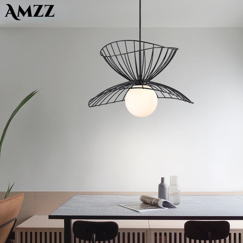 

Nordic Hat Chandelier Minimalist Modern Restaurant Dining Room Straw Aisle Entrance Entrance Balcony Bedroom Net Red Lighting