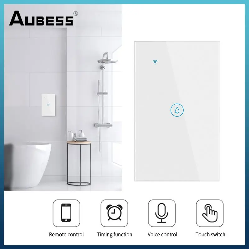 

Timing Function Water Heater Switch 2000w App Remote Control Wall Switches Voice Speaker Control Smart Wifi Touch Switch