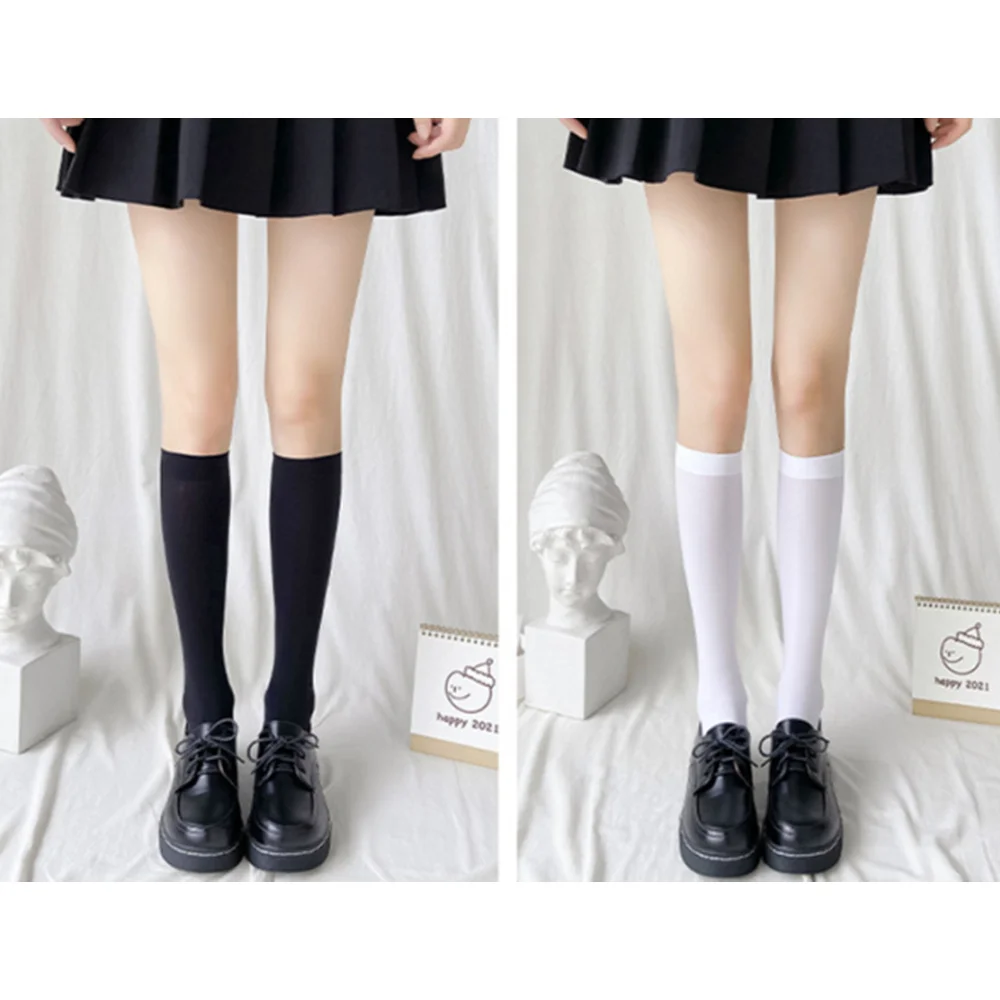 

Summer White Calf Stockings for Women New JK Soft Cute Calf SocksThe Knee Thin Socks Black Stockings College Style Stockings