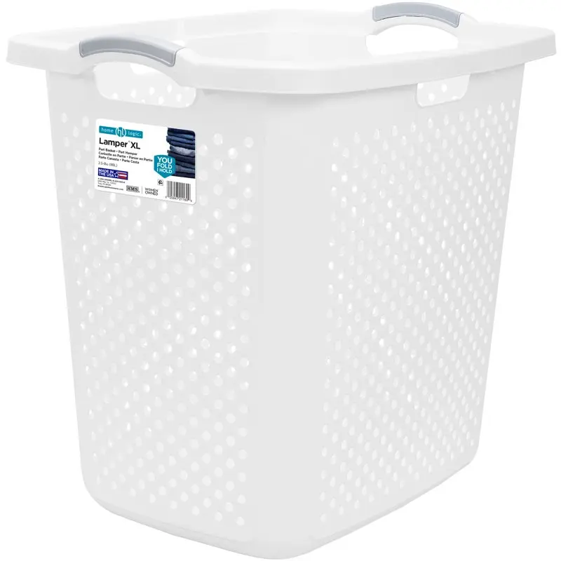 

Bushel XL Lamper Plastic Laundry Basket, White