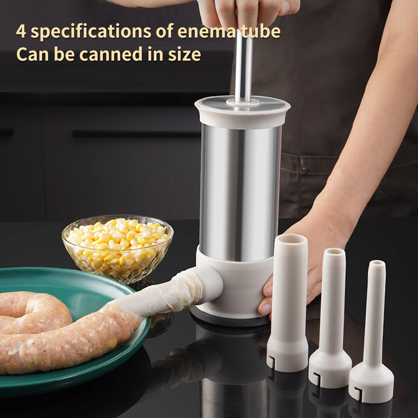 Колбасный шприц из нержавеющей стали горизонтальная колбасница кухонный