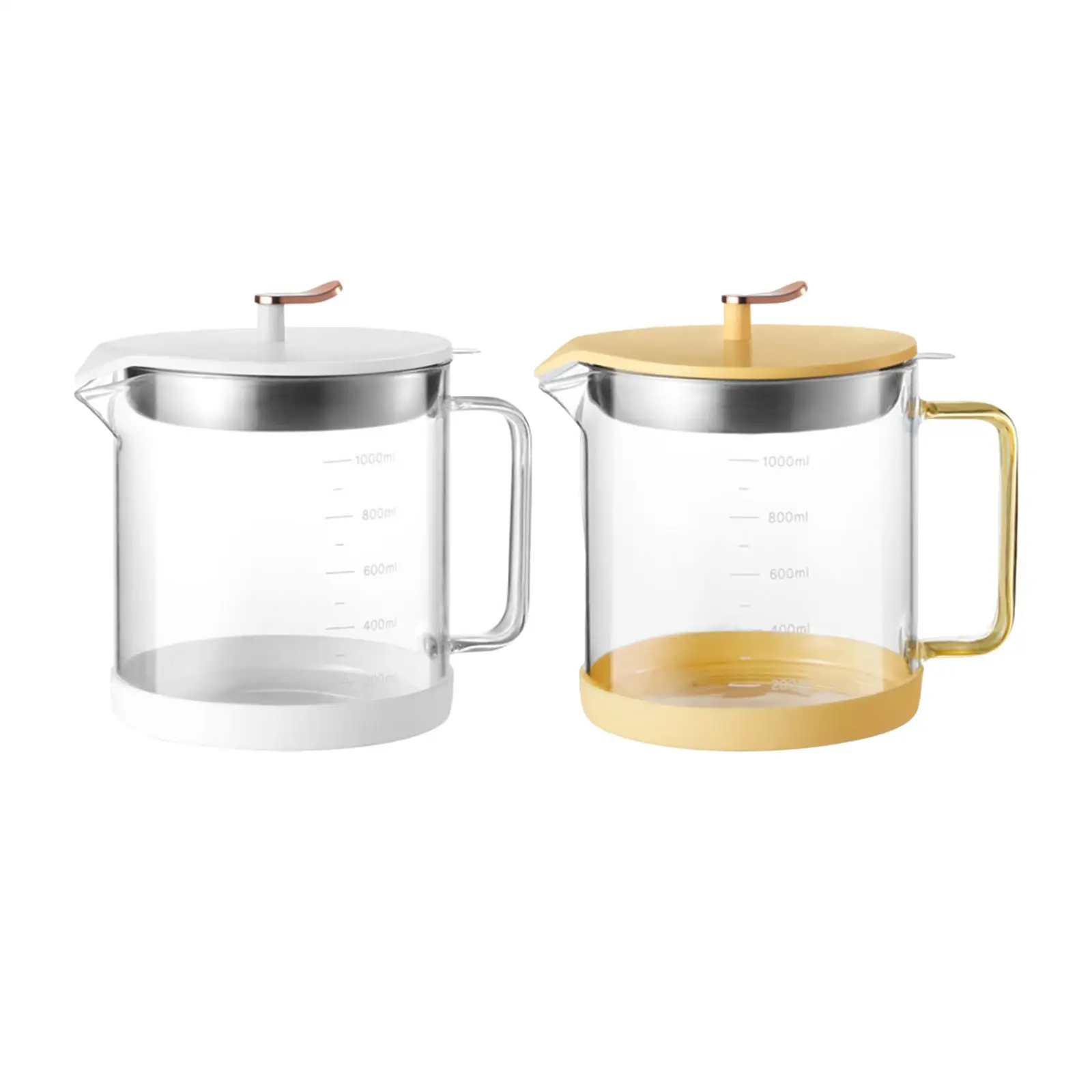 

Transparent Grease Container with Filter 1L Fat Separator and Lid Frying Oil Storage Can Bottle Oil Filter Pot