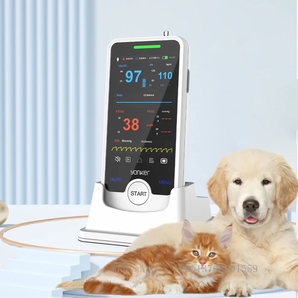 Сенсорный экран для животных ETCO2 SPO2 NIBP PR Pet Clinic больничный монитор жизненно важных