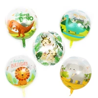 transparent 4d forest animal balloons jungle safari dinosaur balloon wild theme happy birthday party decor kids ballons baloon