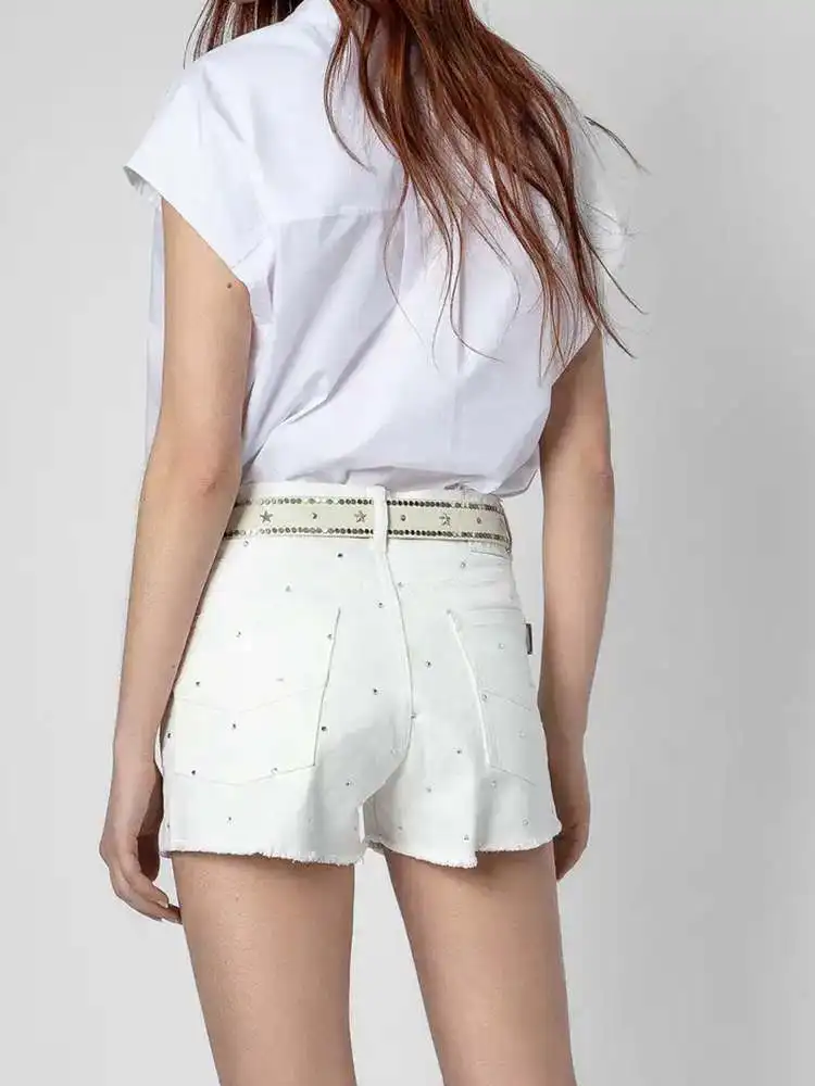 

2022 Summer New Letter Embroidery Sleeveless White Round Neck Women Top Shirts