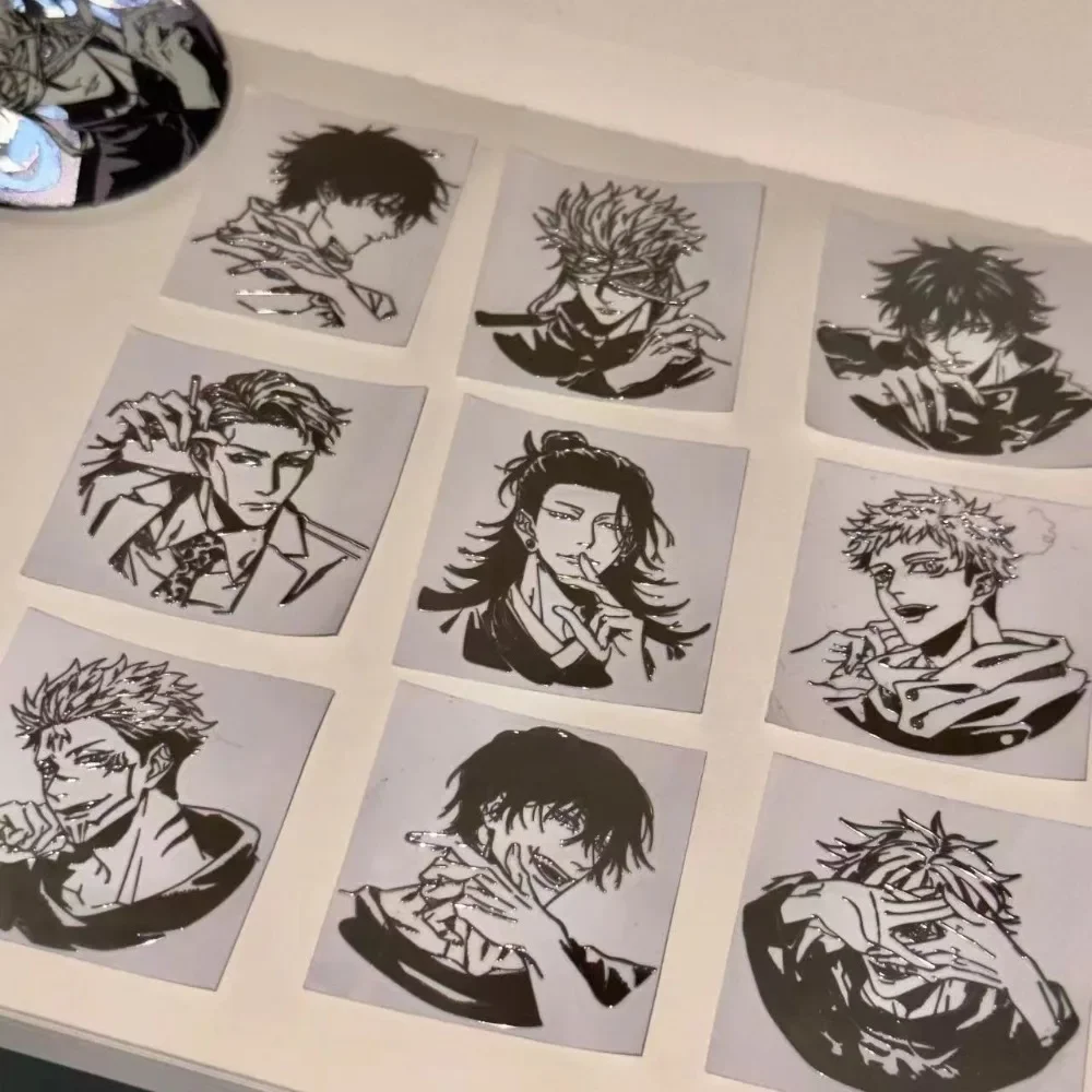 Фото Jujutsu Kaisen аниме периферийные устройства Satoru Gojo мультфильм металлическая наклейка компьютер сотовый телефон чемодан украшения друг фестивали подарок №1