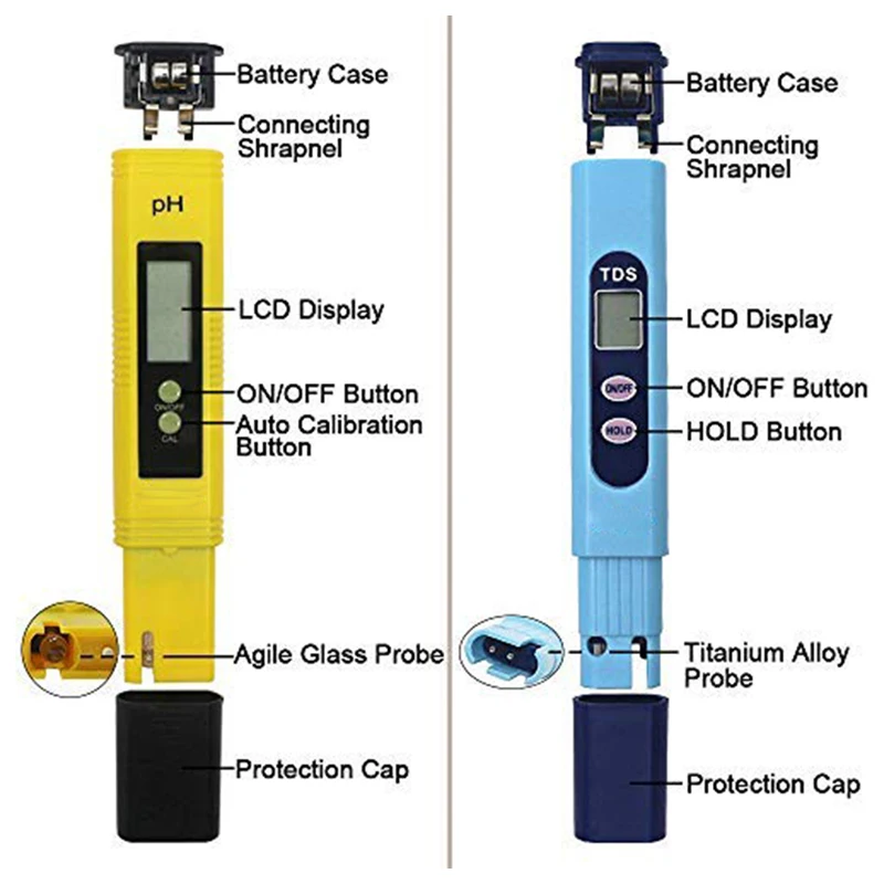 Promotion! Water Quality Test Meter Ph Tds 2 In 1 Kit With 0-14.00Ph And 0-9990 Ppm Measure Range For Hydroponics Aq |