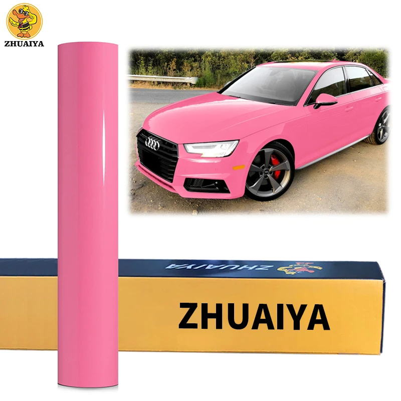 

Блестящая розовая фотопленка ZHUAIYA высочайшего качества, яркая черная виниловая пленка, рулон 1,52x18 м, гарантия качества