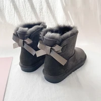 2022 new fur one piece snow boots womens short tube winter warm non slip wear resistant outdoor thick wool cotton boots