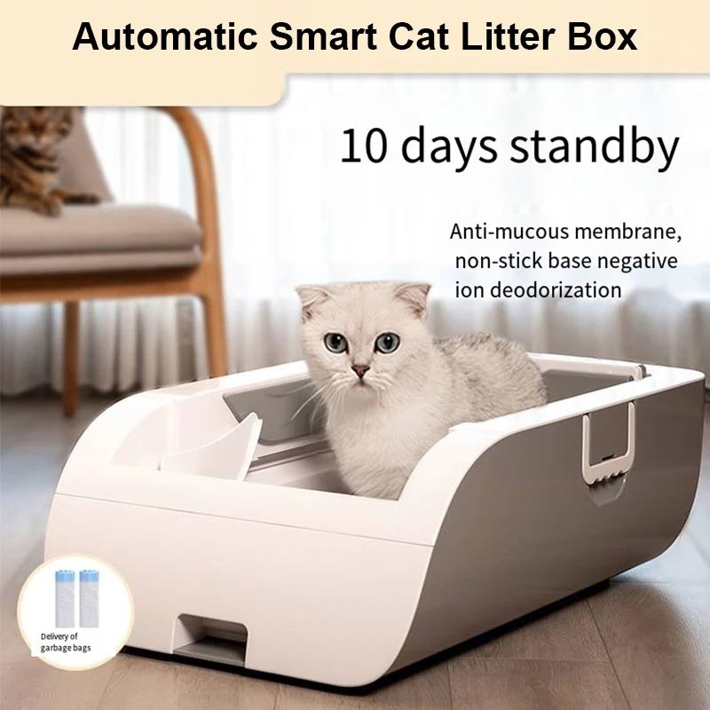 

Полностью автоматический умный туалет для кошачьего туалета, дезодорирующий Антибактериальный большой мешок для мусора, герметичный Электрический Туалет для кошек 2023