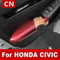 for honda civic 11th 2022 carbon fiber color center console armrest storage box protection cover inner door panel armrest trim