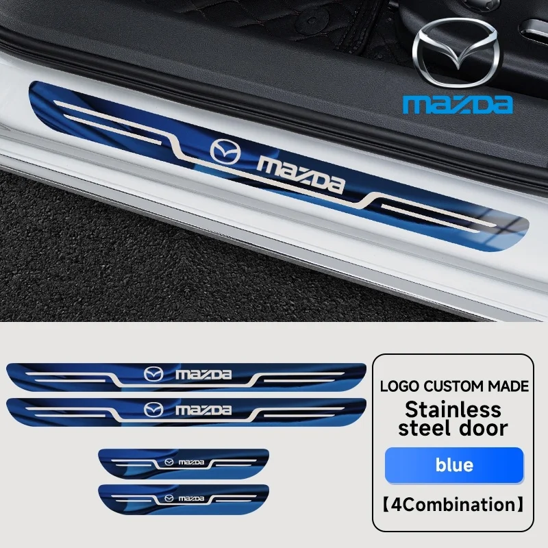 

Автомобильная накладка на порог из нержавеющей стали для Mazda Axela Atenza 3 2 6 CX3 CX5 CX30 CX8 CX9 MX5 RX7 RX8 SKYACTIV аксессуары