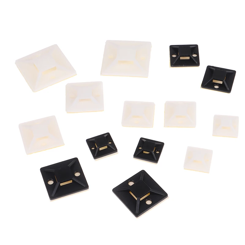 

100PCS Cable Tie Base Mount Wire Removable Self Adhesive Wall Holder Car Fixing Seat Clamps Suction Positioning Sucker