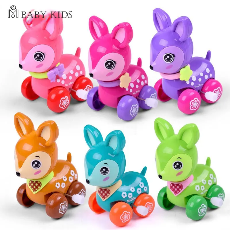 

1Pcs Funny Colorful Clockwork Toy Baby Kid Deer Running Clockwork Spring Toy for Newborn Baby Wind Up Toy