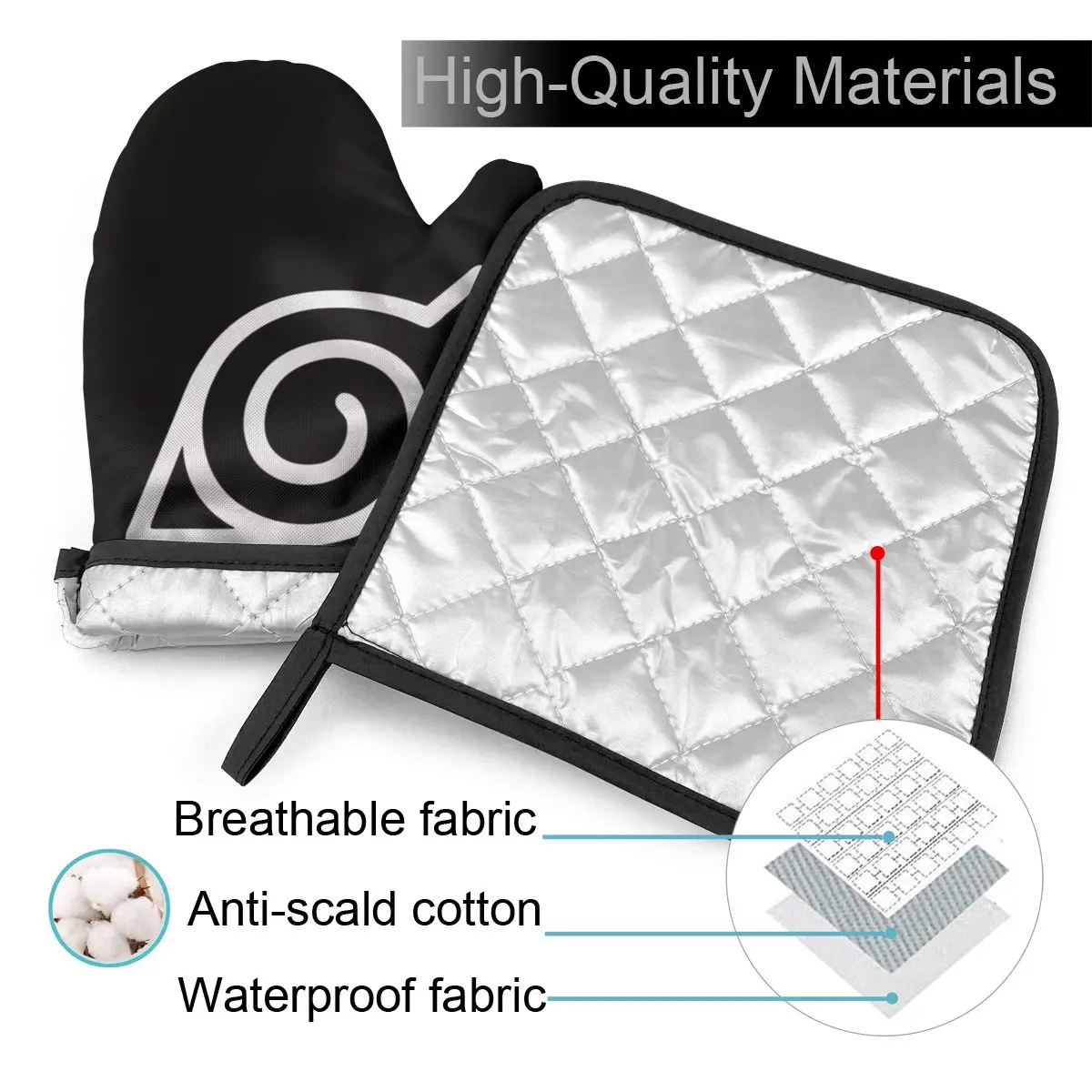 Sakumo Hatake Kitchen Gloves Baking Oven Cooking Mitts Anti-scald Potholder Mat BBQ Microwave Insulation |