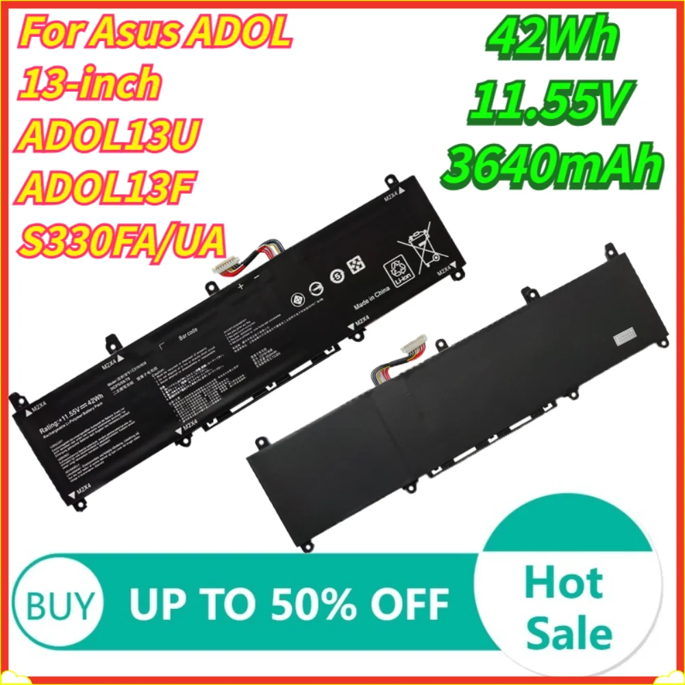 Фото Аккумулятор для ноутбука 11.55V 42Wh 3640mAh C31N1806 для ASUS ADOL 13-дюймовых моделей ADOL13U, ADOL13F, S330FA/UA C31N1806 №1