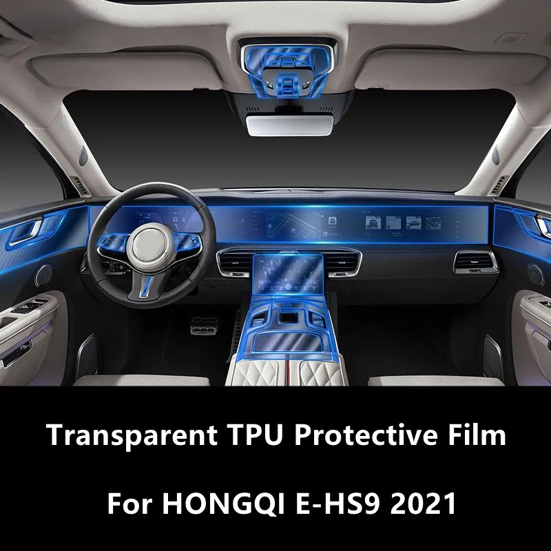 

TPU Transparent Film for Hongqi EHS9 E-HS9 21-22 Car Interior Sticker Center Console Gear Navigation Dashboard Door Window Panel