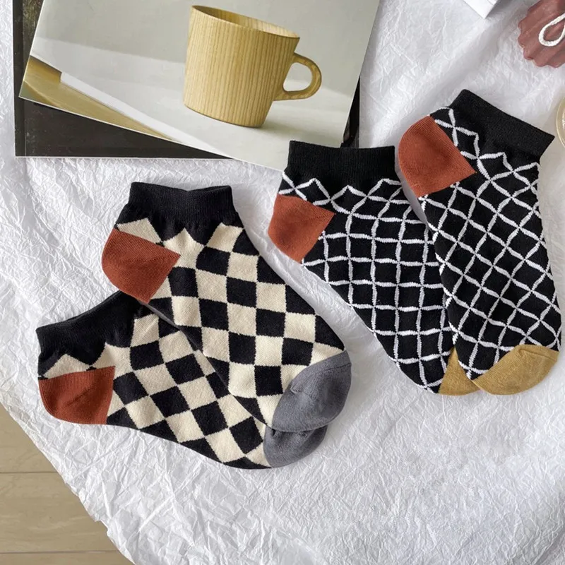 5 пар новинка 2024 свежие INS корейские японские женские короткие носки с цветочным