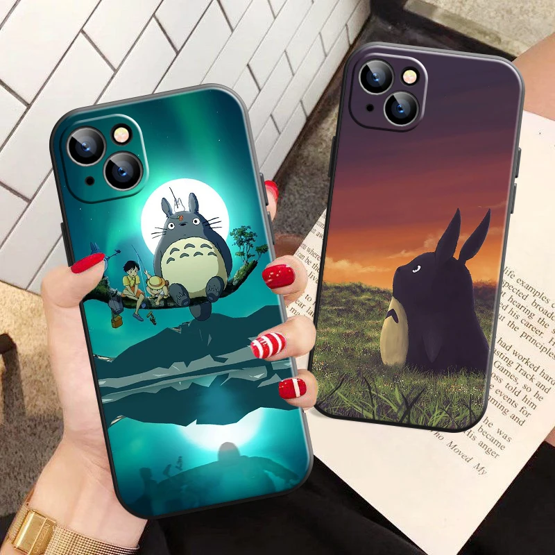 

Japan Anime Totoro Miyazaki Phone Case For Apple iPhone 13 12 11 Pro 12 13 Mini X XR XS Max SE 6 6s 7 8 Plus Soft Back Coque