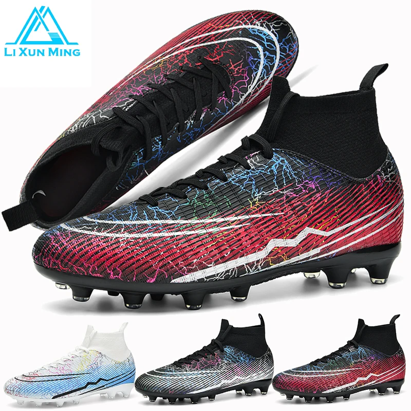 

Men's Soccer Shoes Large Size FG/TF Anti-Skid Outdoor Lawn Football Boots Teenager Indoor Training Football Sneakers 35-48#