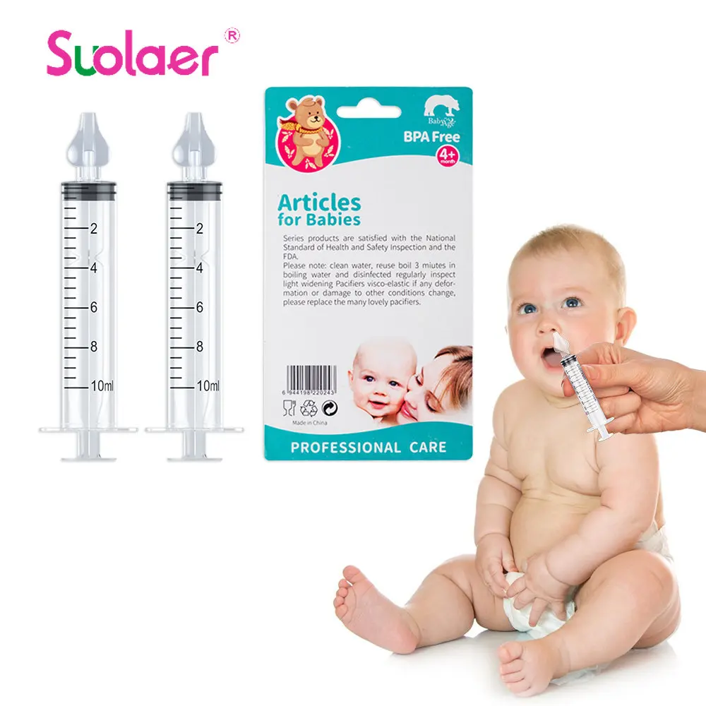 

2 шт. Детские нос чистая иголка для малышей Уход назальный очиститель аспиратор 10 мл для против ринита, для носа шайба младенцев устройство д...