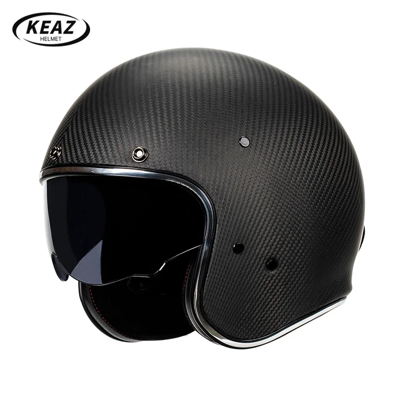 Легкие мотоциклетные шлемы змея из углеродного волокна с открытым лицом 3/4 шлем для гонок езды безопасные мотоциклетные шлемы для походов мужские со встроенными линзами