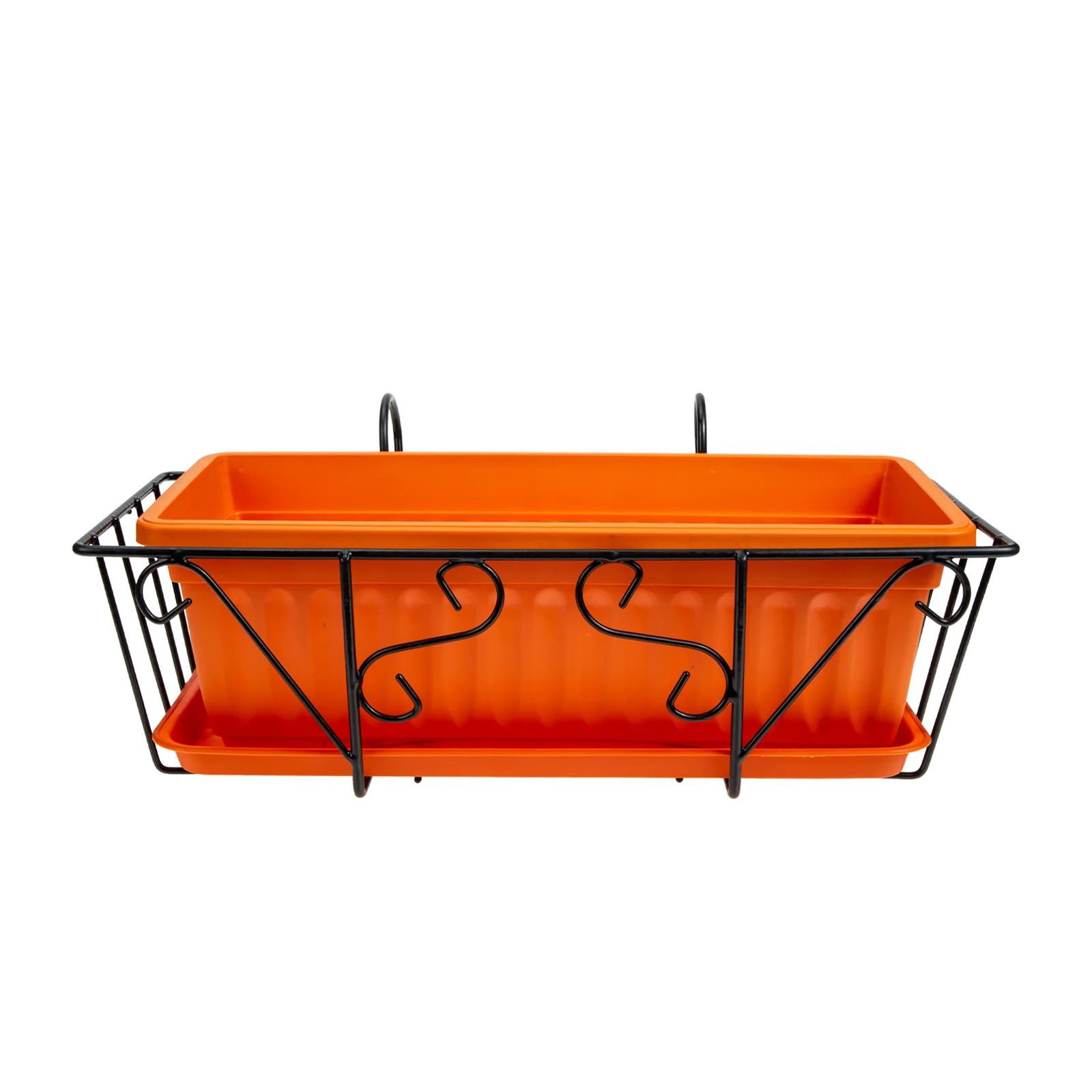 

1 Set Rectangle Flower Pot Balcony Railing Flowerpot Plastic Flowers Planting Pot