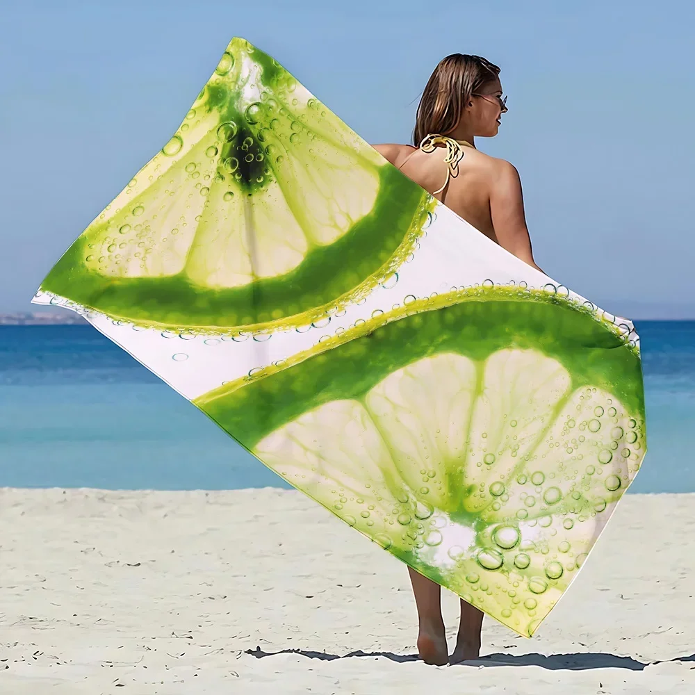 L-Лимонное пляжное полотенце из микрофибры без песка быстросохнущие мягкие