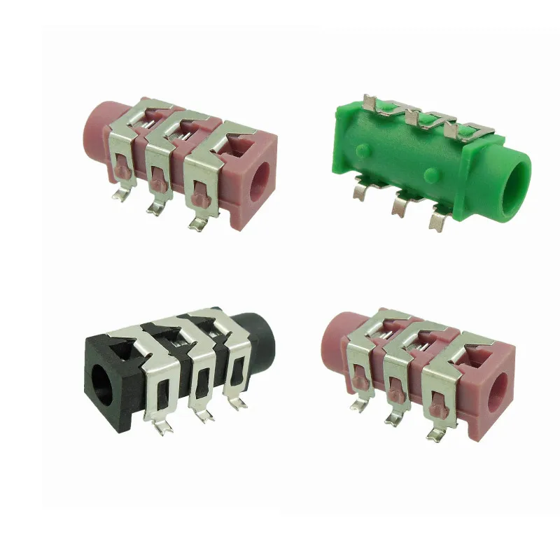 20 шт./лот PJ313D зеленый/черный/красный 3,5 мм гнездовой аудио разъем SMT 6-контактный стерео разъем для наушников фонарь SMD 6-контактный