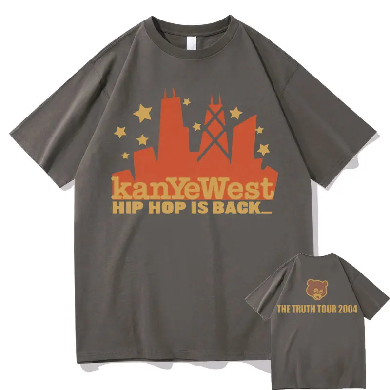 

Kanye West Hip Hop Is Back 2004 Tour Tshirt Men Women Hipster College Dropout Graphic Vintage T-shirt High Quality Streetwear