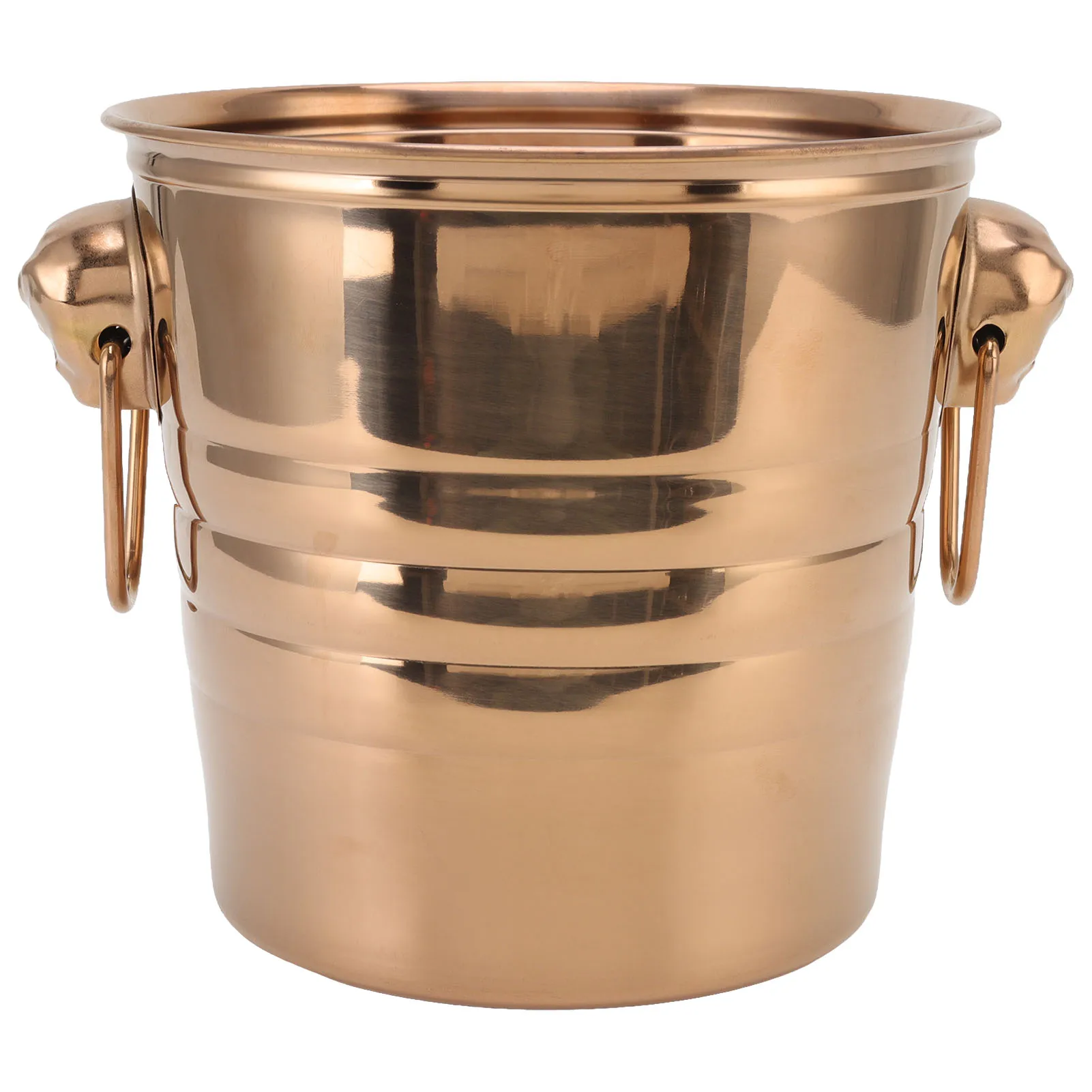 

Wine Bucket 201 Stainless Steel Integral Molding Double Layer Design Large Mouth Style Bar Wine Cooler for Bar KTV Rose Gold