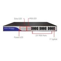 24 port poe switch 24v cpe wifi access point bridgetrepeater for ubnt mikrotik 10100mbps 23 port passive poe 250w