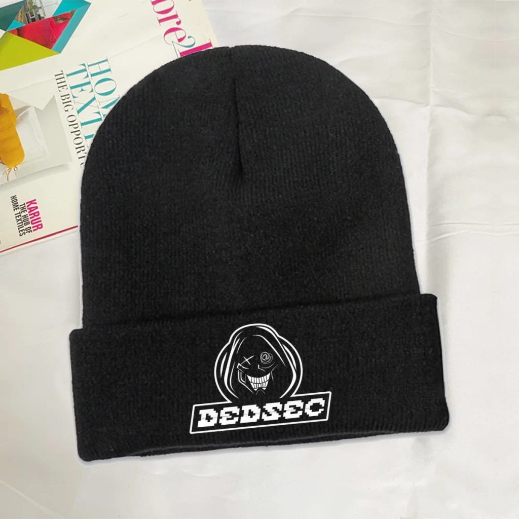 DEDSEC HACKER Skullies Beanie Watch Dogs Action Adventure Games Knitted Bonnet Men Women Warm Caps Kawaii Brimless Elastic Hats