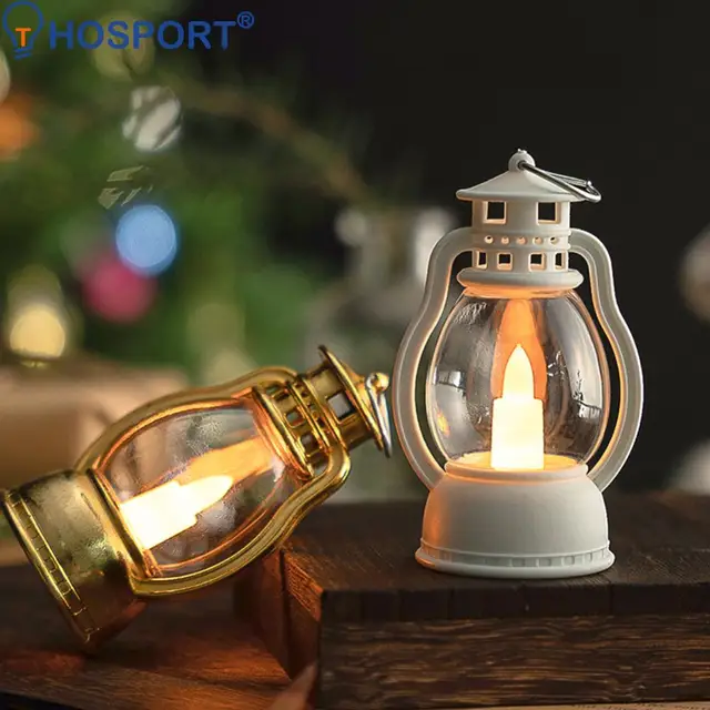 Retro Electronic Candle Light Smokeless Flameless LED Electronic Oil Lamp Mini Portable Hanging Lantern for Birthday Decorations 3