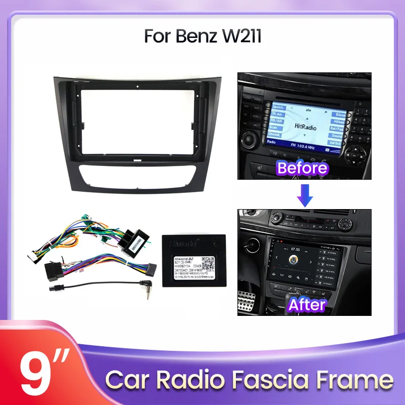 9-дюймовая Рамка Автомобильного Радиоприемника Для Mercedes-Benz E-Class W211