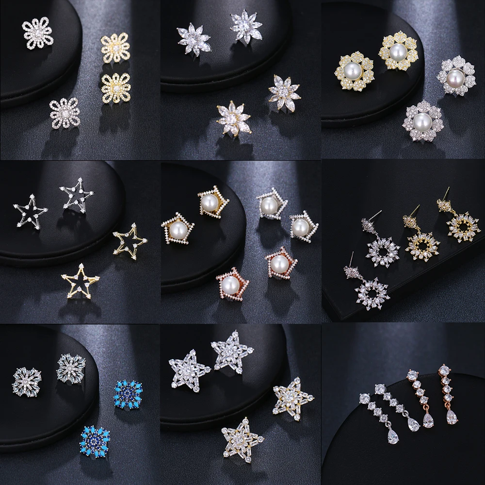 

Bettyue Women's Earrings Fashion AAA Cubic Zirconia Stud Set Earring for Women Luxury Temperament Jewelry Wedding Gift Wholesale