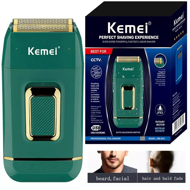 

Оригинальный бритвенный станок kemei для бритья волос, бороды, щетинок для лица, электрическая бритва для мужчин, инструмент для бритья, перез...