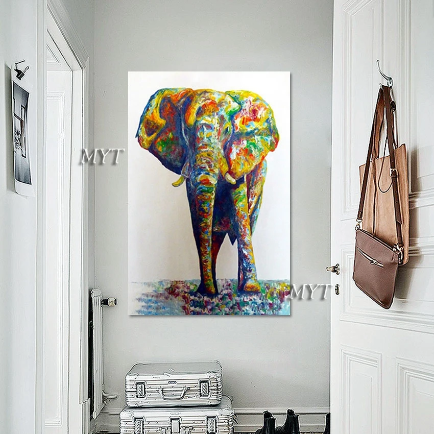 

Beautiful Wall Art 3d Elephant Picture Abstract Oil Painting Large Modern Baby Room Decoration Unframed Animal Canvas Artwork