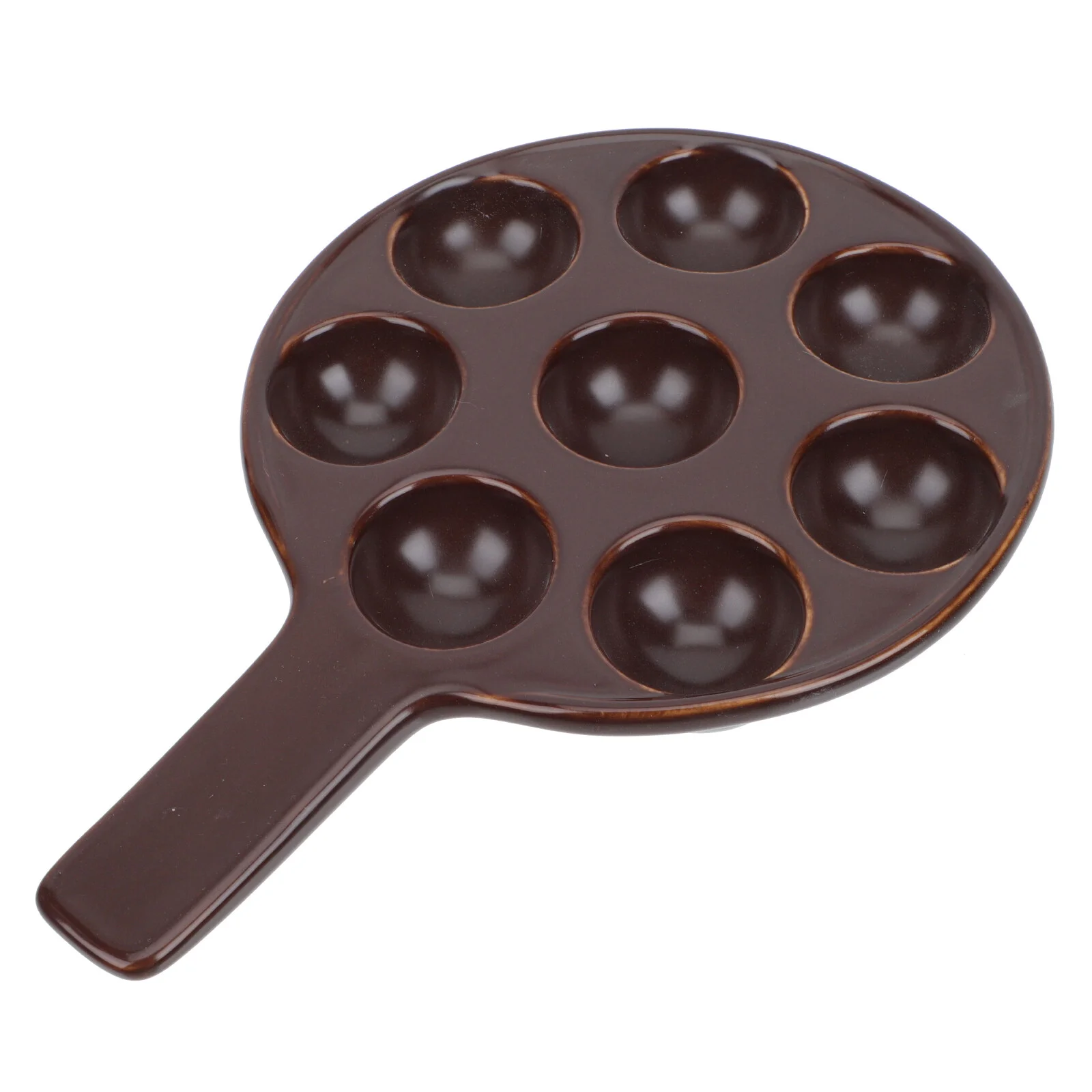 

Siding Foods Baking Pan Kitchen Gadget Round Escargot Plate Tray Frying Restaurant Tableware Ceramics Serving Baby