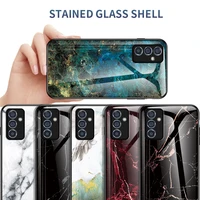 for samsung galaxy a82 a9s case luxury marble tempered glass silicone frame protective back cover for galaxy a9pro a750 cases