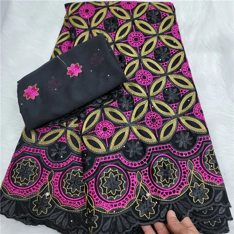 

7 Y Swiss lace fabric 2022 heavy beaded embroidery African lace fabrics cotton fabric Swiss voile Dry lace in Switzerland HL1271