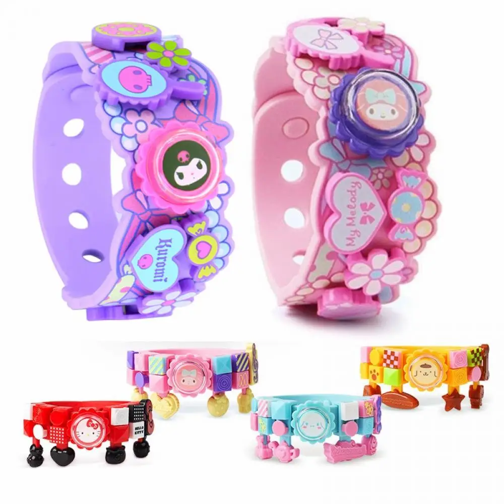 

Anime Sanrio Hello Kitty My Melody Kuromi Cute Building Block Bracelet Creative Bracelet Children's Toys Christmas Holiday Gift