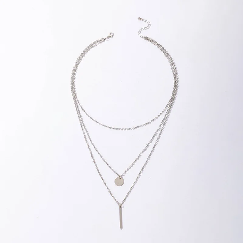 Простое кристаллическое золотое ожерелье с подвеской геометрической формы для