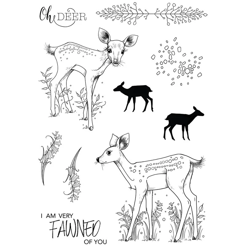 

Merry Chirsitmas Deer Stamp Rubber Clear Stamp Seal Scrapbook Photo Album Decorative Card Making Clear Stamps Diy Scrapbooking