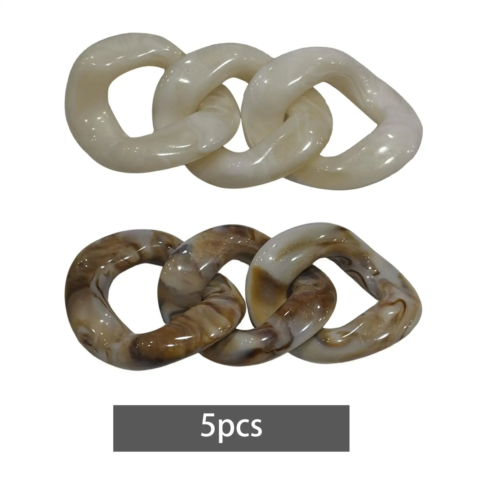 

5 шт. скрученные акриловые звенья цепочка декоративные звенья соединители крупные для брелока ремешок