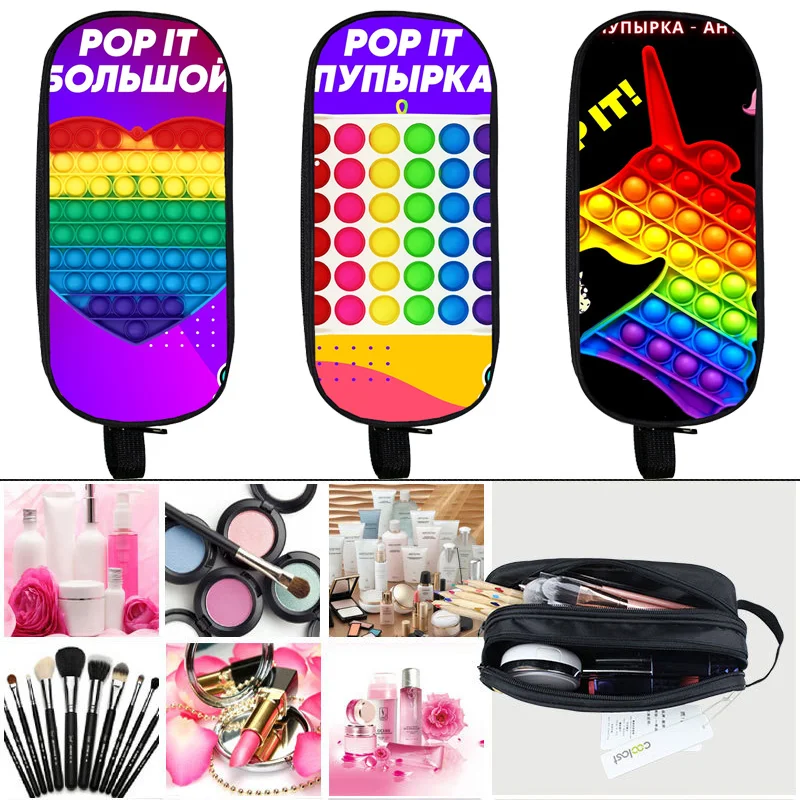 

Rainbow Bubble 3D Pencil Case Family Games Cosmetic Cases Storage School Supplies Anime Pop Fidget Makeup Bag Stationery Kids