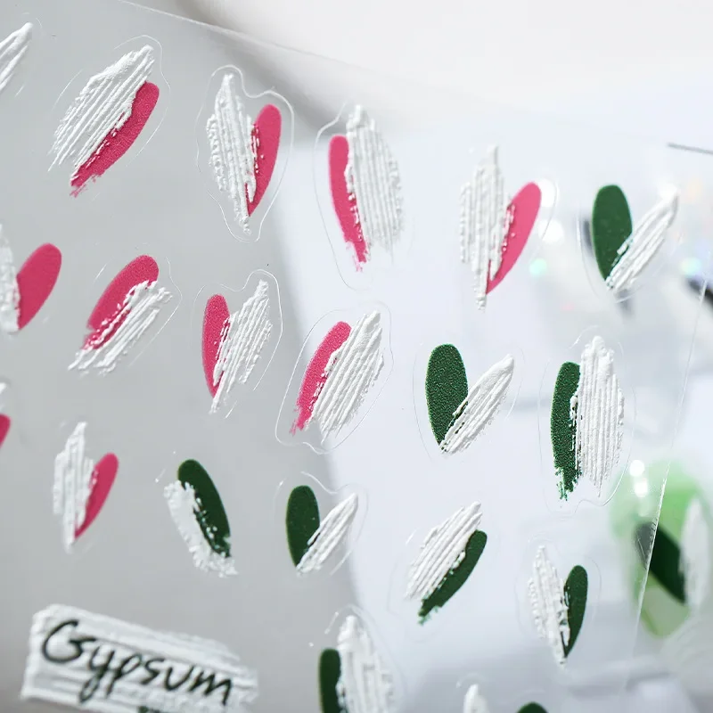 Цветной пластырь Love Heart 5D рельефные рельефы самоклеящиеся украшения для ногтей